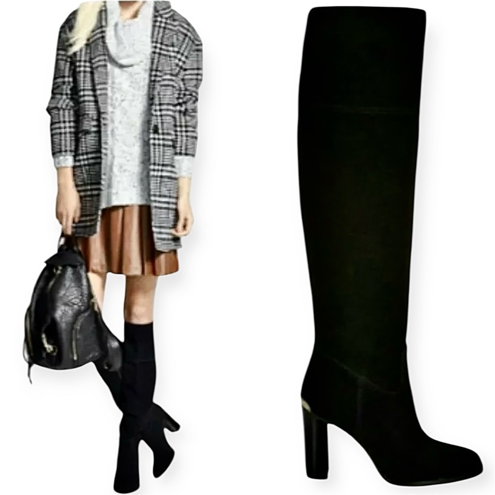 Michael Kors Regina Knee Tall Boots Black Suede
Block Heeled Womens Size 7